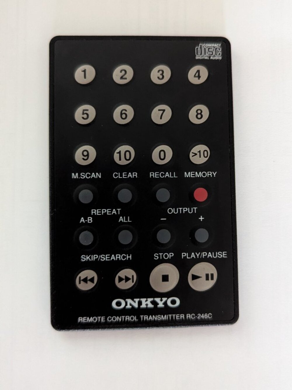 Vintage Onkyo RC-246C Remote Control – Portable CD Player OEM 🎵 90s Audio